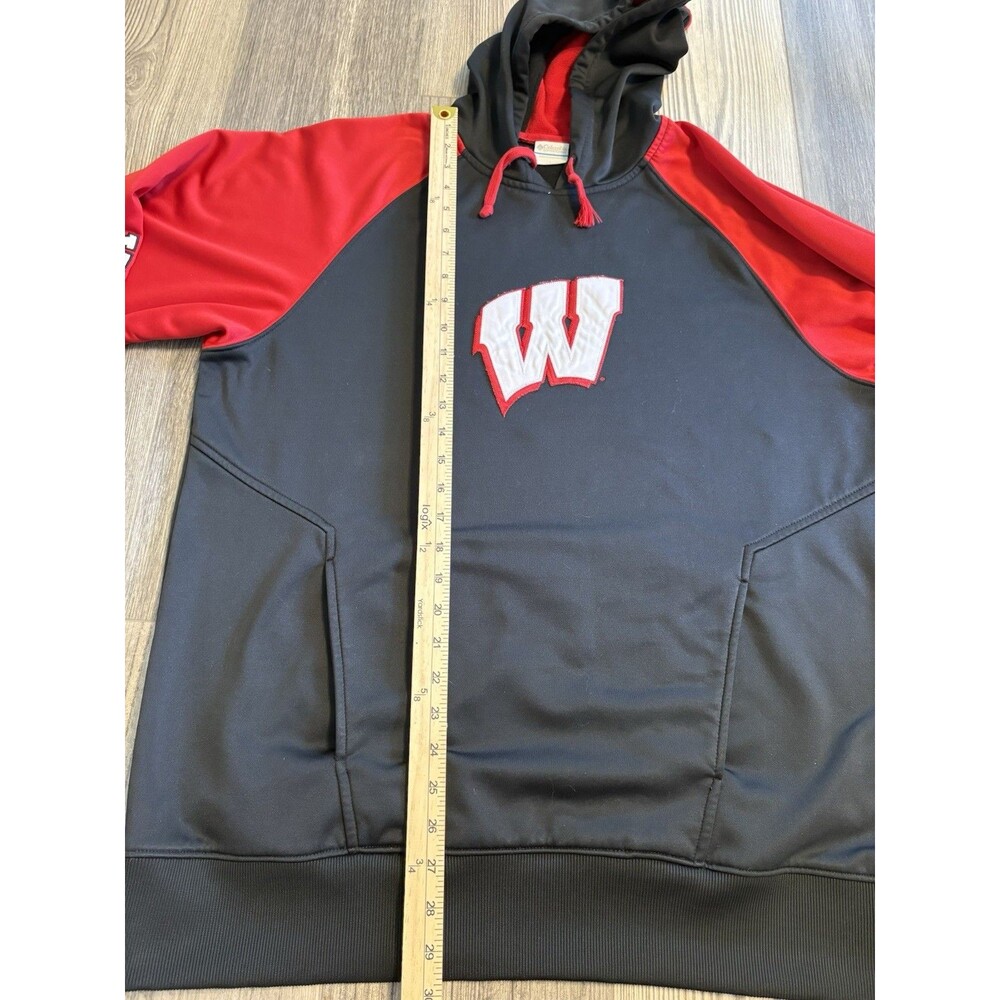 Men’s Wisconsin Badgers Columbia Hoodie L Embroidered Logo Performance - Picture 9 of 10